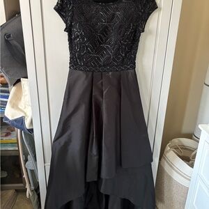 J Kara Black High Low Sequin Dress